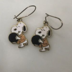 Cloisonné Snoopy Bowling Earrings *Vintage*